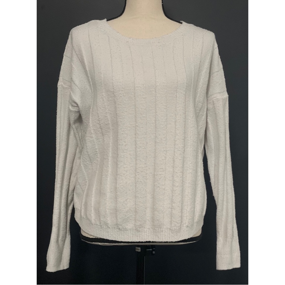 Pink Republic Fuzzy Crewneck Sweater White Juniors Size L